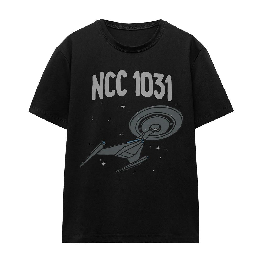 Black - Front - Star Trek Unisex Adult The Crossfield Class T-Shirt