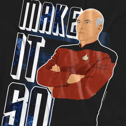 Black - Pack Shot - Star Trek: The Next Generation Unisex Adult Make It So T-Shirt