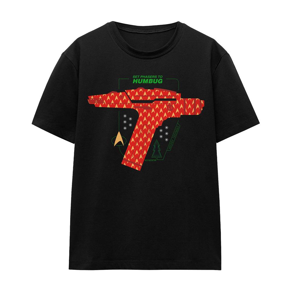 Black - Front - Star Trek: The Original Series Unisex Adult Phaser Set To Humbug Christmas T-Shirt