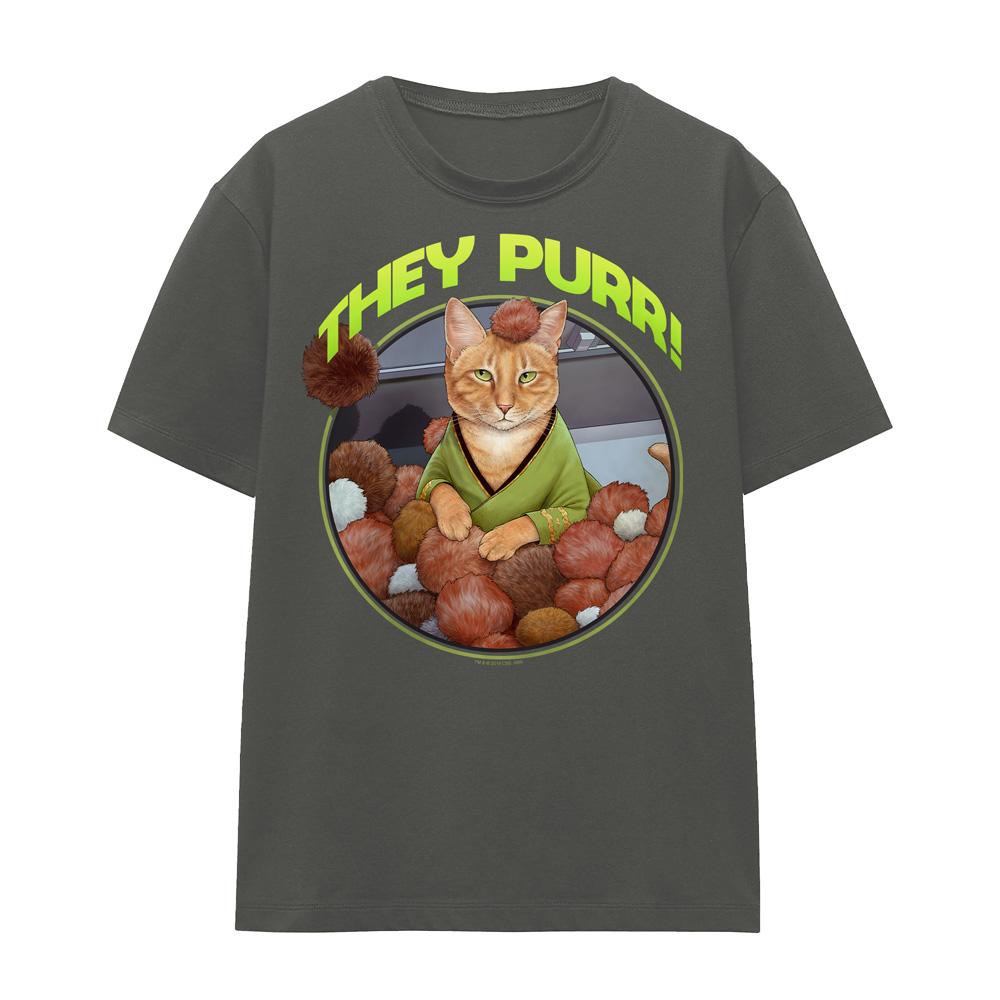 Charcoal - Front - Star Trek Unisex Adult The Purr T-Shirt