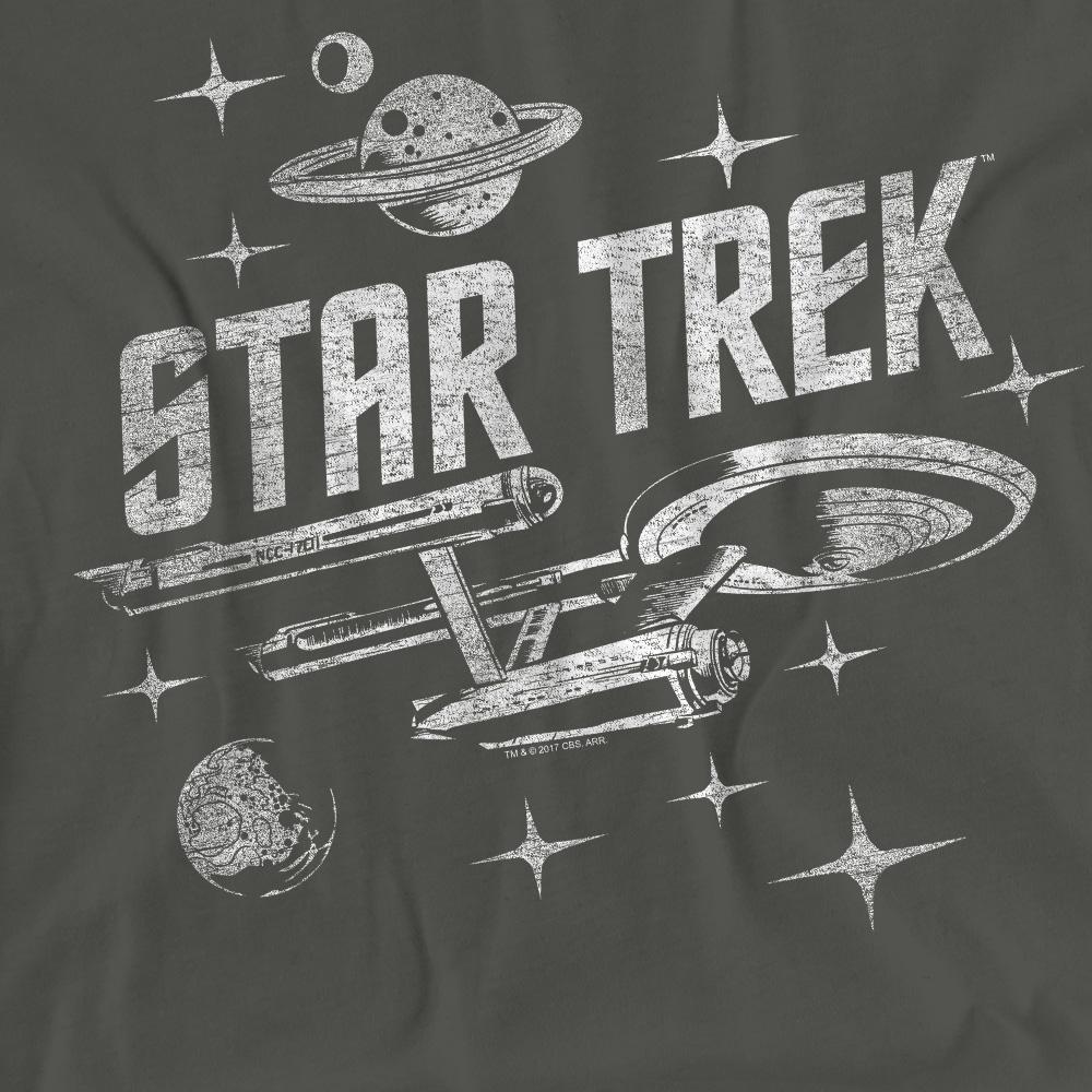 Charcoal - Pack Shot - Star Trek Unisex Adult Through Space T-Shirt