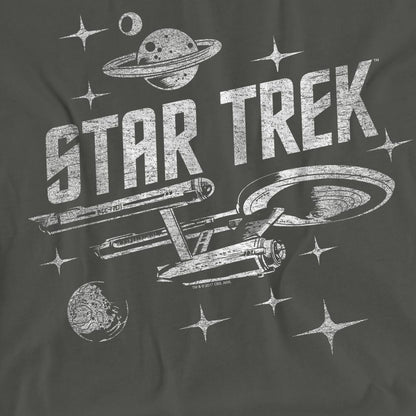 Charcoal - Pack Shot - Star Trek Unisex Adult Through Space T-Shirt