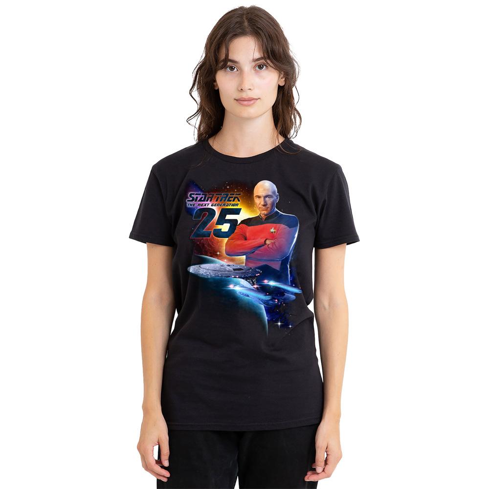 Black - Side - Star Trek Unisex Adult The Next Generation 25 T-Shirt
