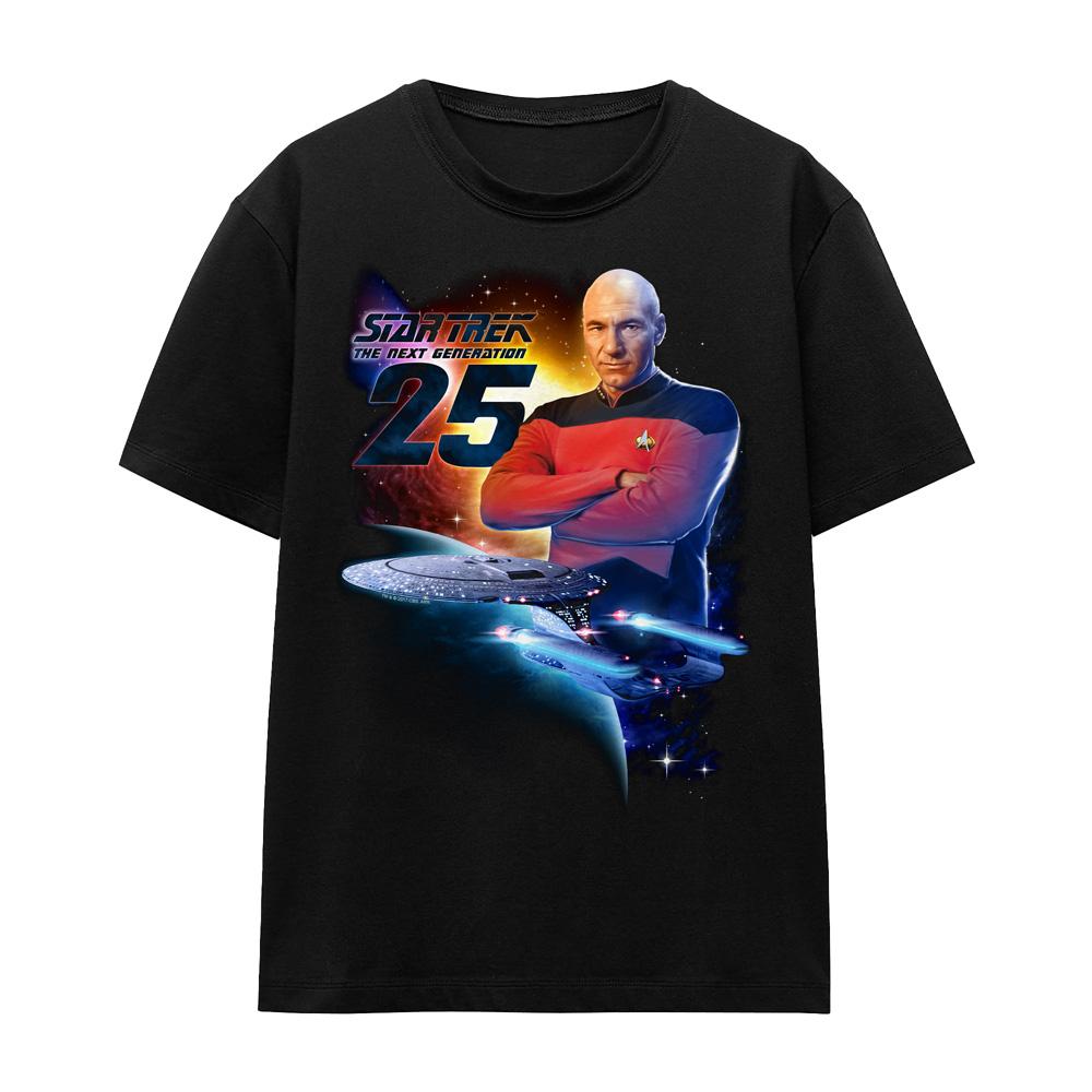 Black - Front - Star Trek Unisex Adult The Next Generation 25 T-Shirt