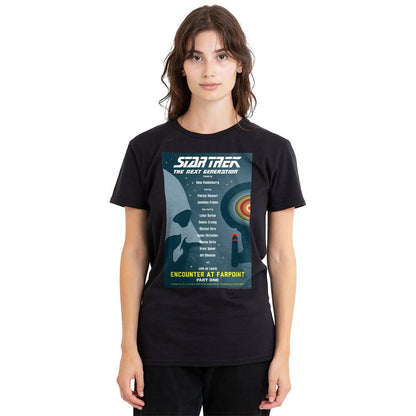 Black - Side - Star Trek Unisex Adult The Next Generation Season 1 Episode 1 T-Shirt