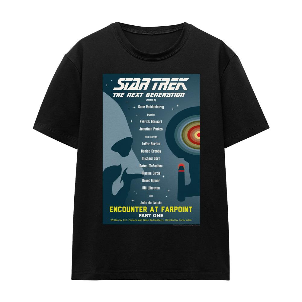 Black - Front - Star Trek Unisex Adult The Next Generation Season 1 Episode 1 T-Shirt