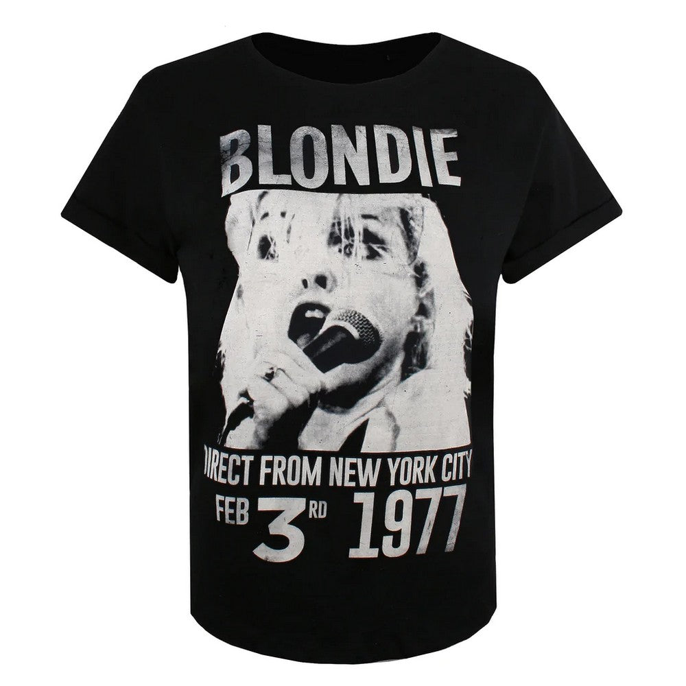 Black - Front - Blondie Womens-Ladies New York City T-Shirt