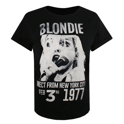 Black - Front - Blondie Womens-Ladies New York City T-Shirt