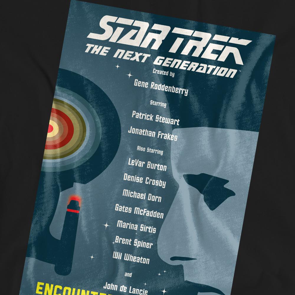 Black - Pack Shot - Star Trek Unisex Adult The Next Generation Season 1 Episode 2 T-Shirt