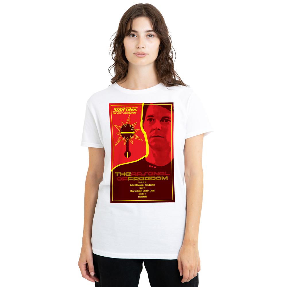 White - Side - Star Trek Unisex Adult The Next Generation Season 1 Episode 21 T-Shirt