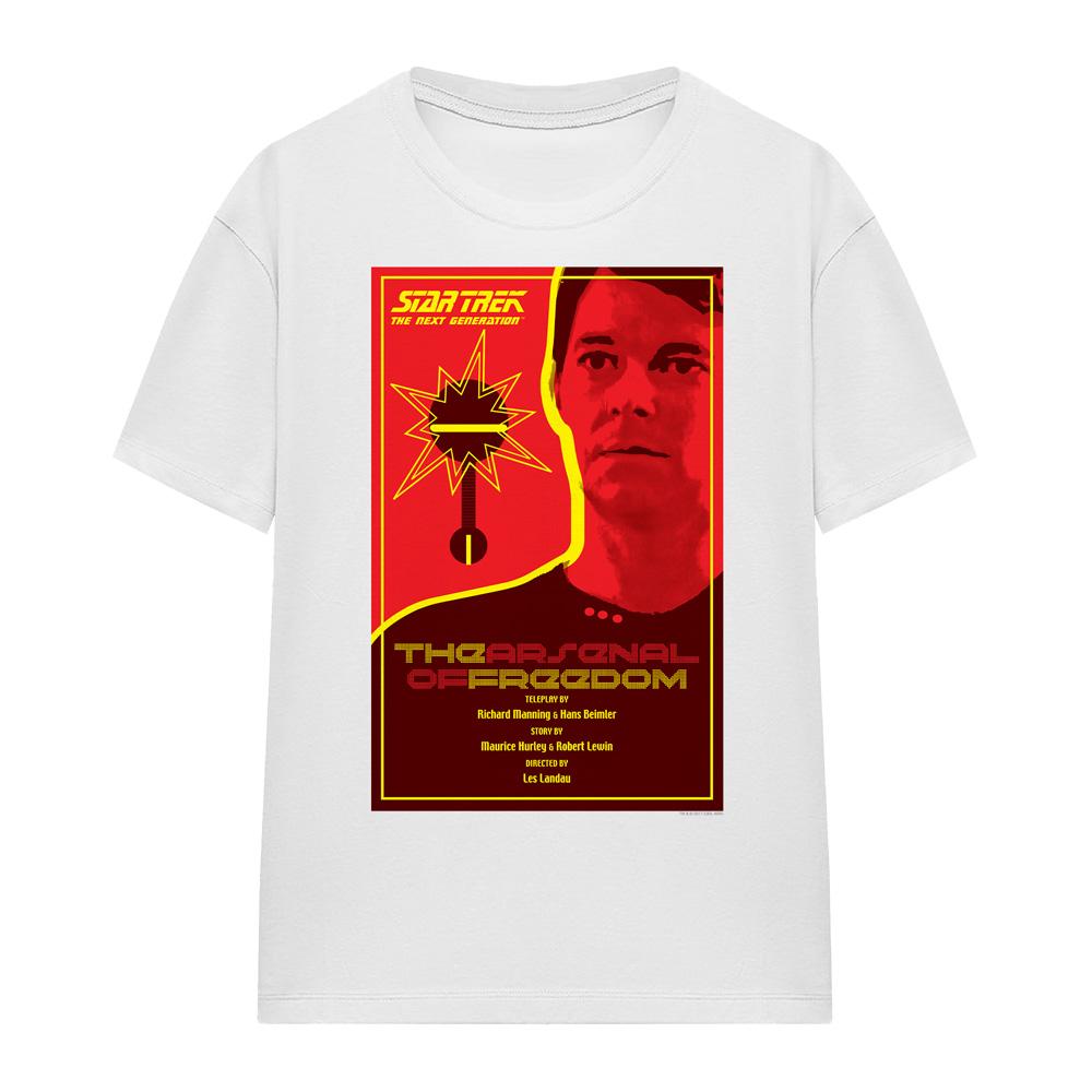 White - Front - Star Trek Unisex Adult The Next Generation Season 1 Episode 21 T-Shirt