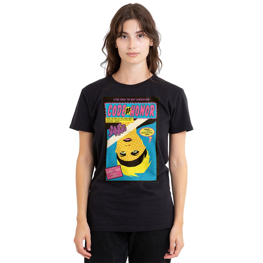 Black - Side - Star Trek Unisex Adult The Next Generation Season 1 Episode 4 T-Shirt