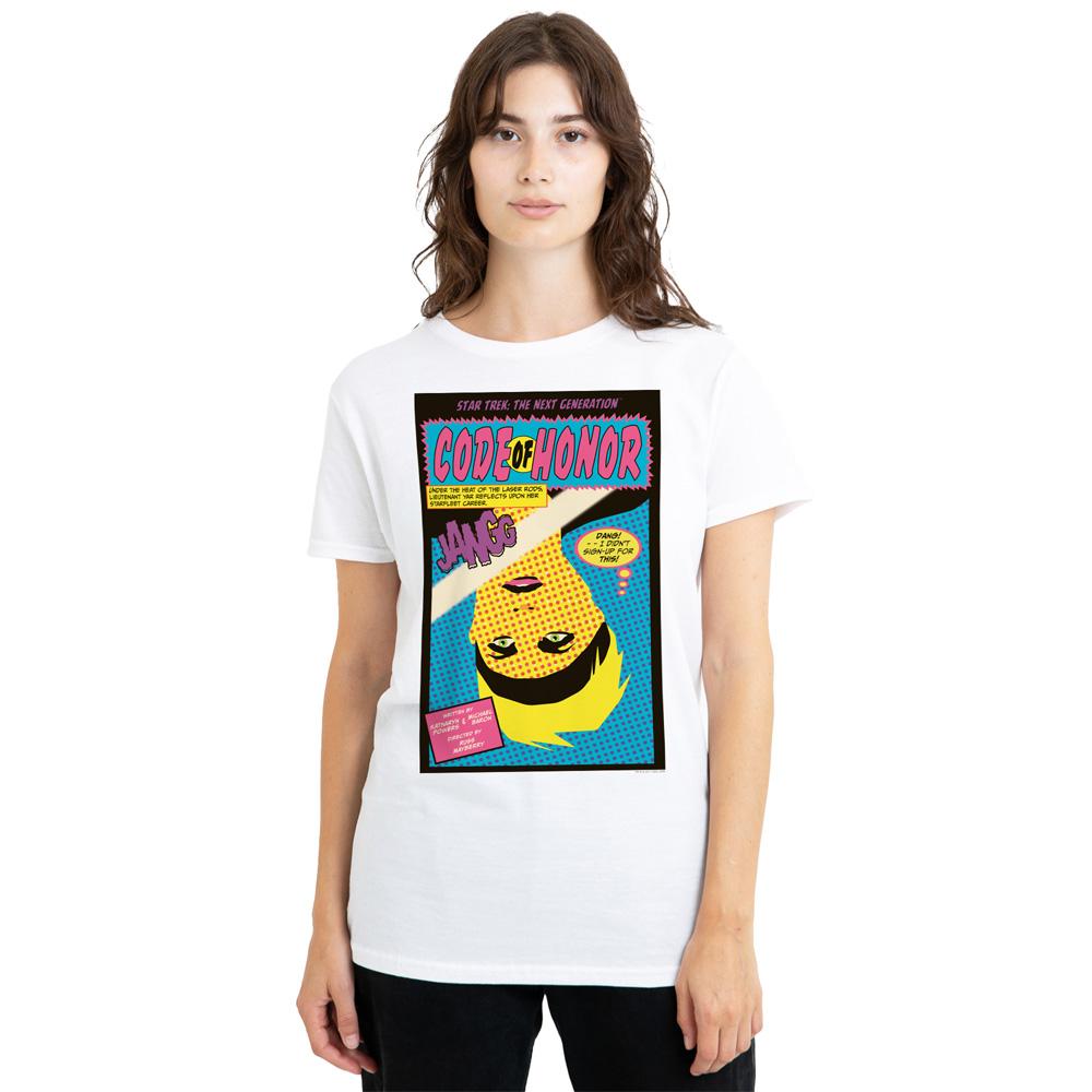 White - Side - Star Trek Unisex Adult The Next Generation Season 1 Episode 4 T-Shirt