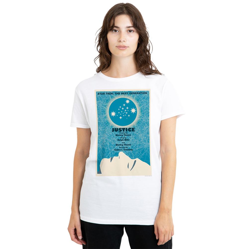 White - Side - Star Trek Unisex Adult The Next Generation Season 1 Episode 8 T-Shirt