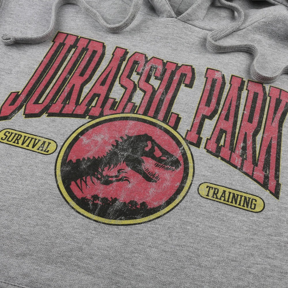 Heather Grey - Side - Jurassic Park Mens Survival Training Hoodie