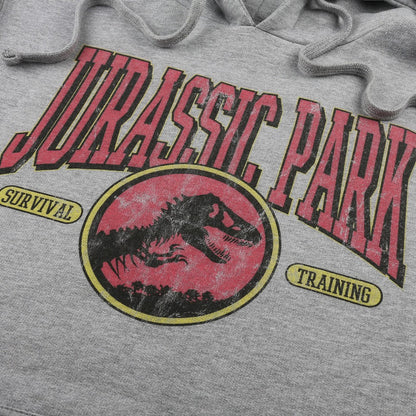 Heather Grey - Side - Jurassic Park Mens Survival Training Hoodie
