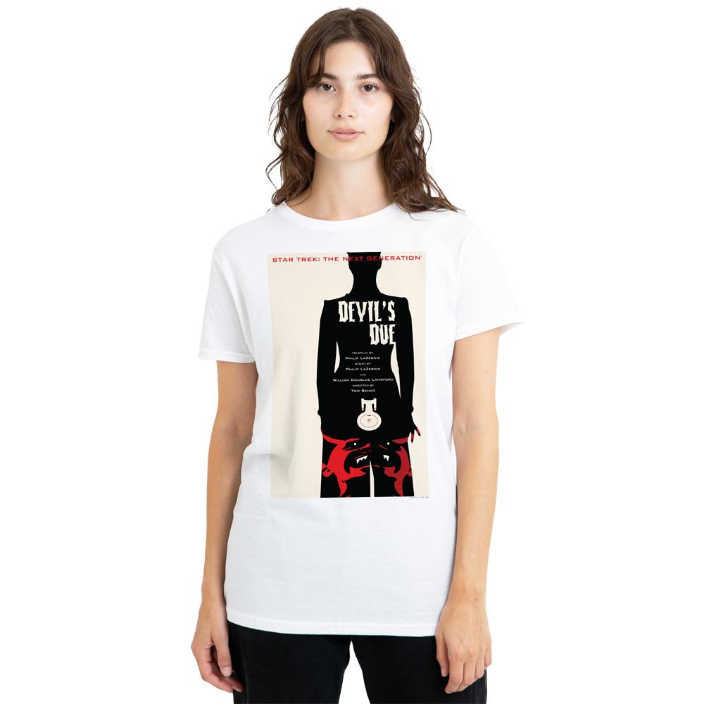 White - Side - Star Trek Unisex Adult The Next Generation Season 4 Episode 13 T-Shirt