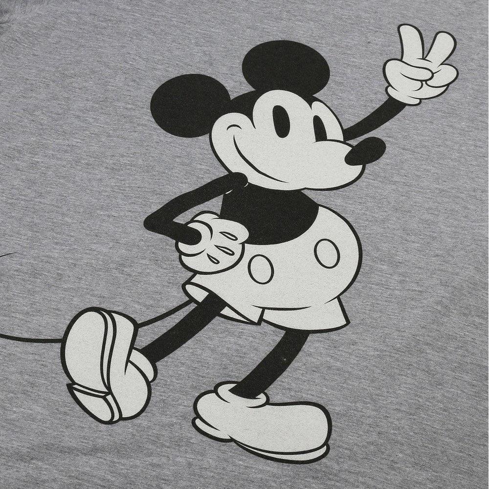 Heather Grey - Side - Disney Womens-Ladies Mickey Mouse Peace Heather T-Shirt