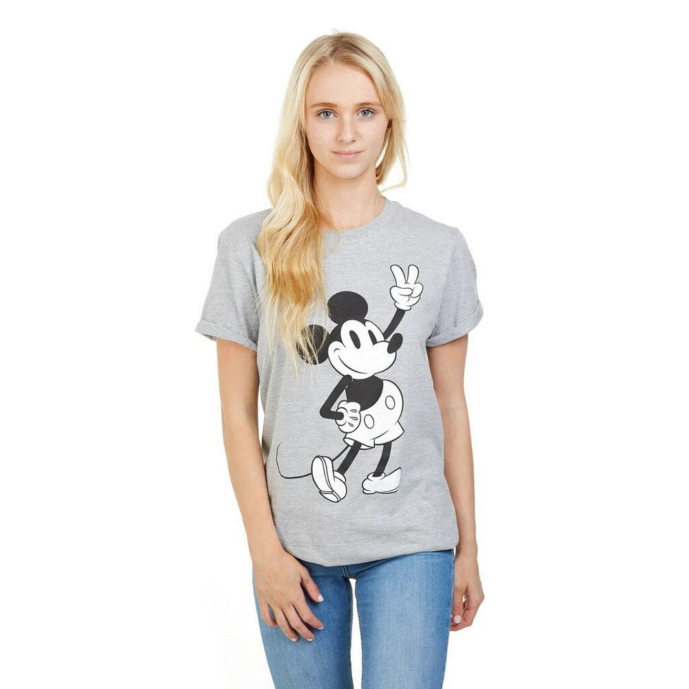 Heather Grey - Lifestyle - Disney Womens-Ladies Mickey Mouse Peace Heather T-Shirt