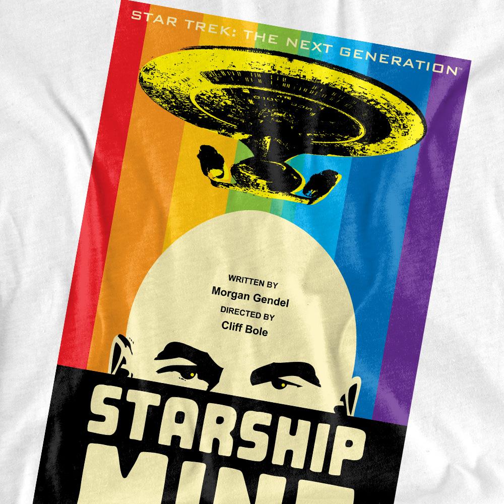 White - Back - Star Trek Unisex Adult The Next Generation Season 6 Episode 18 T-Shirt