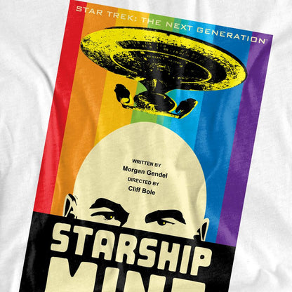 White - Back - Star Trek Unisex Adult The Next Generation Season 6 Episode 18 T-Shirt