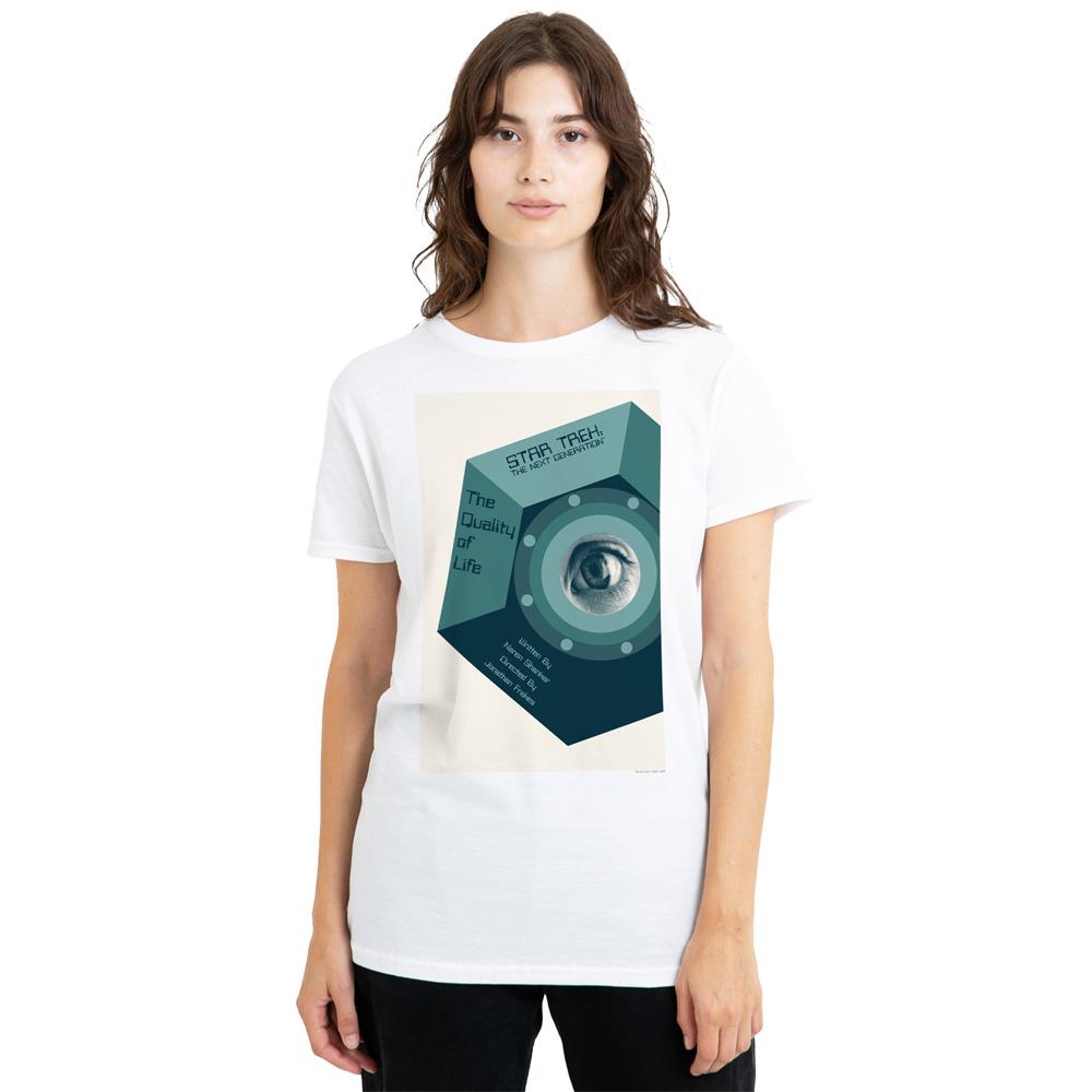 White - Side - Star Trek Unisex Adult The Next Generation Season 6 Episode 9 T-Shirt
