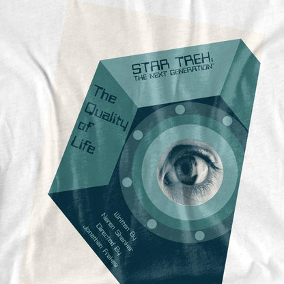 White - Pack Shot - Star Trek Unisex Adult The Next Generation Season 6 Episode 9 T-Shirt