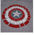 Sports Grey - Side - Captain America Mens Shattered Logo Marl T-Shirt