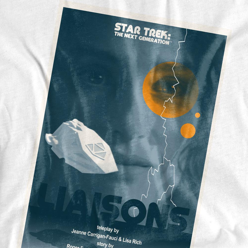 White - Pack Shot - Star Trek Unisex Adult The Next Generation Season 7 Episode 2 T-Shirt