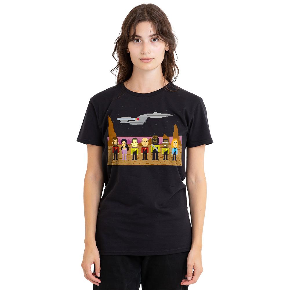 Black - Side - Star Trek Unisex Adult The Next Generation Trexel Crew T-Shirt