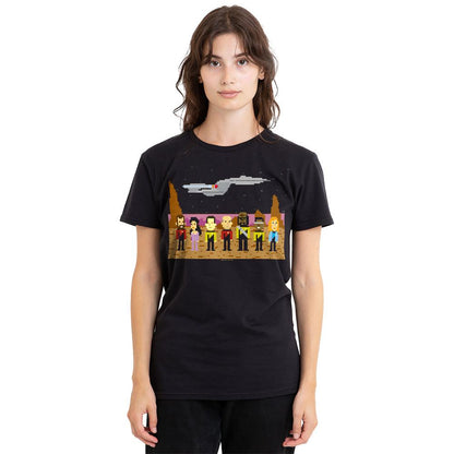 Black - Side - Star Trek Unisex Adult The Next Generation Trexel Crew T-Shirt