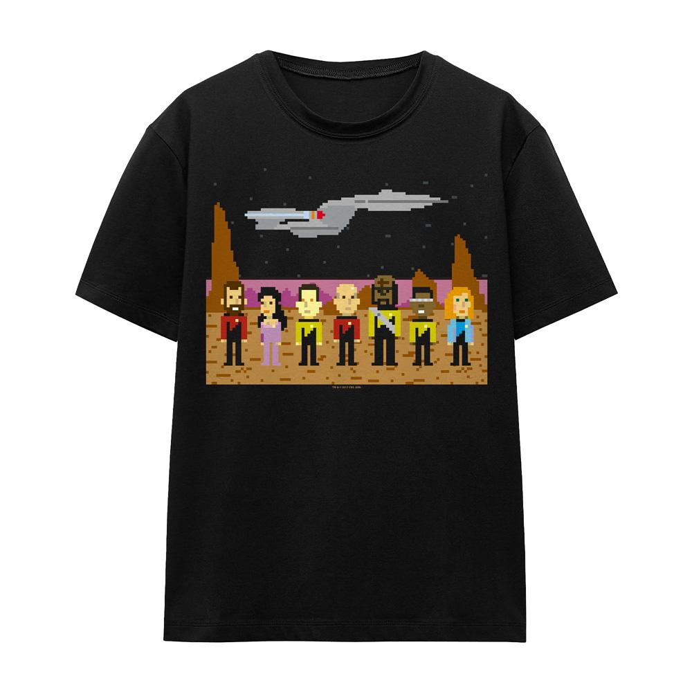 Black - Front - Star Trek Unisex Adult The Next Generation Trexel Crew T-Shirt