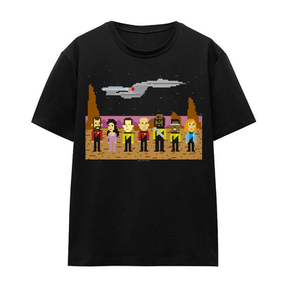 Black - Front - Star Trek Unisex Adult The Next Generation Trexel Crew T-Shirt