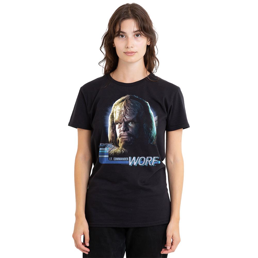 Black - Side - Star Trek Unisex Adult The Next Generation Worf T-Shirt