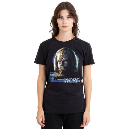 Black - Side - Star Trek Unisex Adult The Next Generation Worf T-Shirt