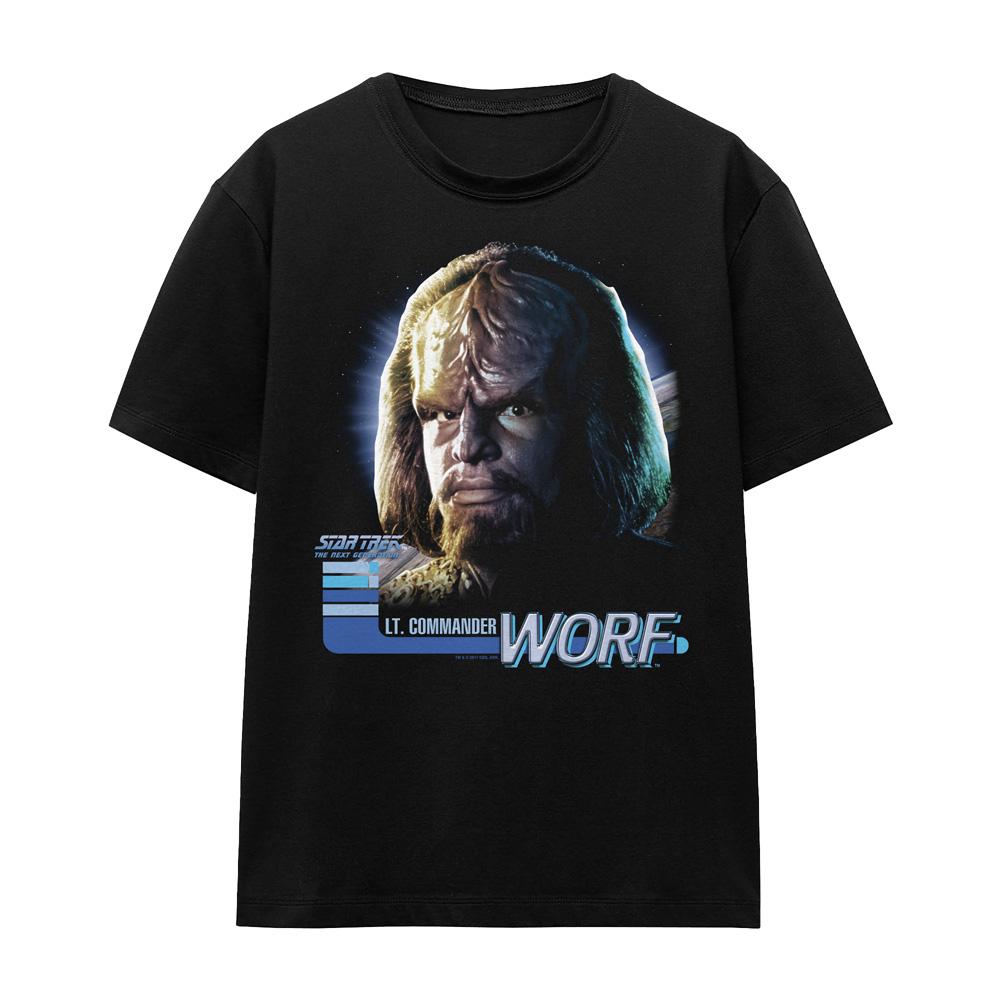 Black - Front - Star Trek Unisex Adult The Next Generation Worf T-Shirt
