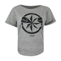 Sports Grey - Front - Captain Marvel Womens-Ladies Logo Marl T-Shirt