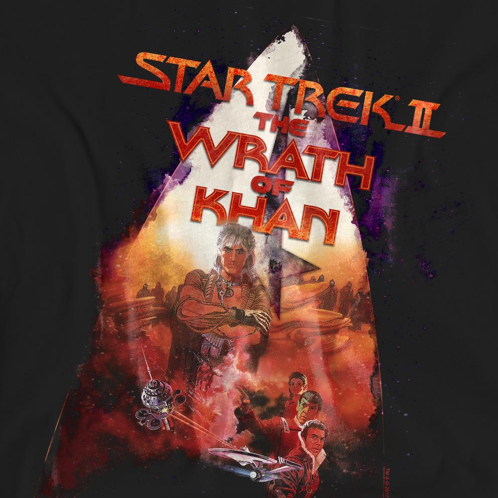 Black - Back - Star Trek Unisex Adult The Wrath of Khan Poster T-Shirt