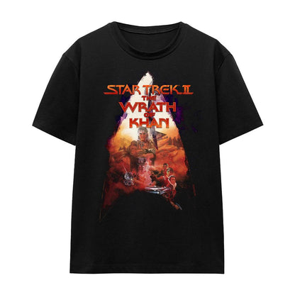 Black - Front - Star Trek Unisex Adult The Wrath of Khan Poster T-Shirt