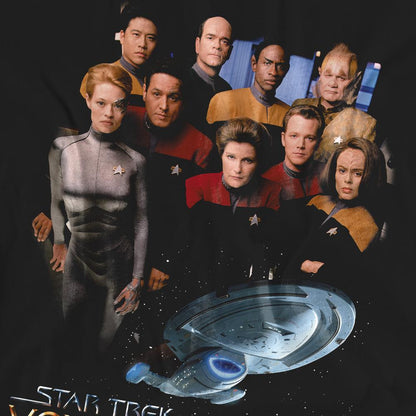 Black - Pack Shot - Star Trek Unisex Adult Voyager Crew T-Shirt