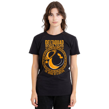 Black - Side - Star Trek Voyager Unisex Adult Space Tours T-Shirt