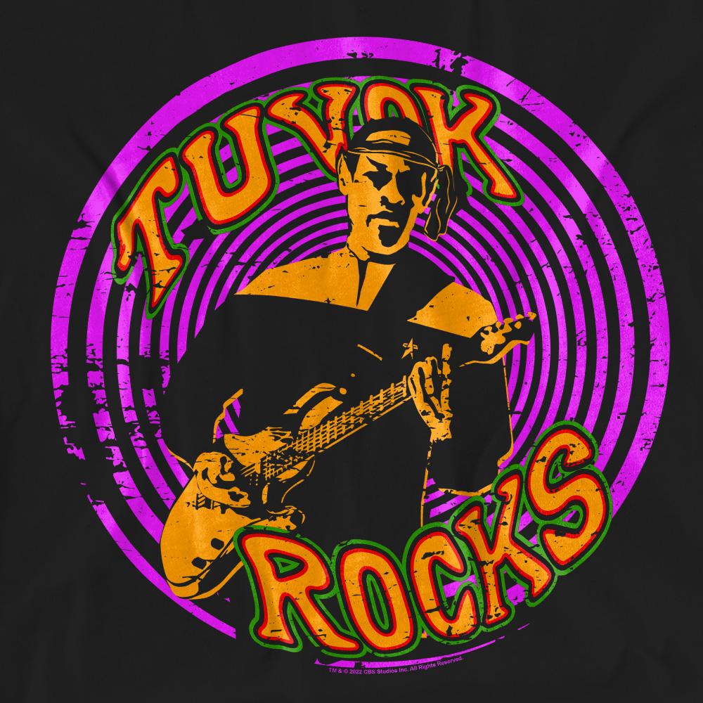 Black - Pack Shot - Star Trek Voyager Unisex Adult Rocks Tuvok T-Shirt