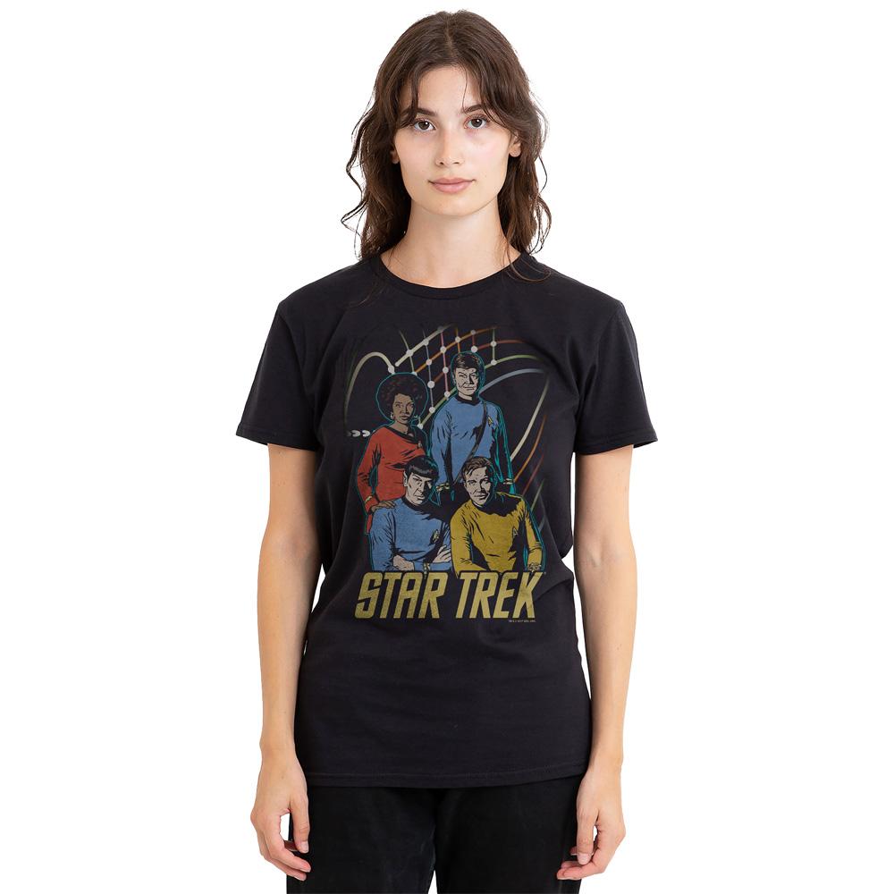 Black - Side - Star Trek Unisex Adult Warp Factor 4 T-Shirt