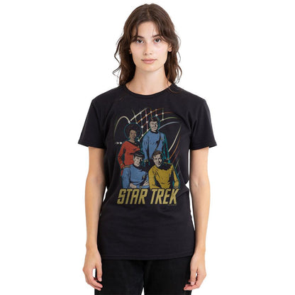 Black - Side - Star Trek Unisex Adult Warp Factor 4 T-Shirt