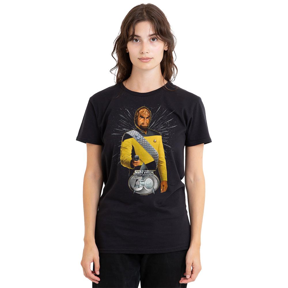 Black - Side - Star Trek Unisex Adult 30 Worf T-Shirt