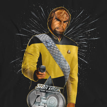 Black - Pack Shot - Star Trek Unisex Adult 30 Worf T-Shirt