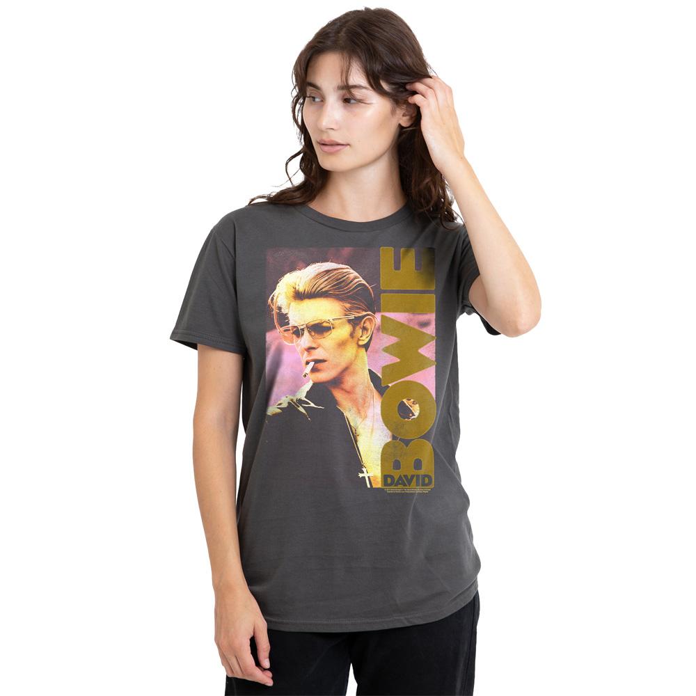 Charcoal - Side - David Bowie Unisex Adult Smokin T-Shirt