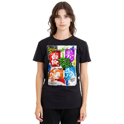 Black - Side - Tales of the Teenage Mutant Ninja Turtles Unisex Adult Lino Poster T-Shirt