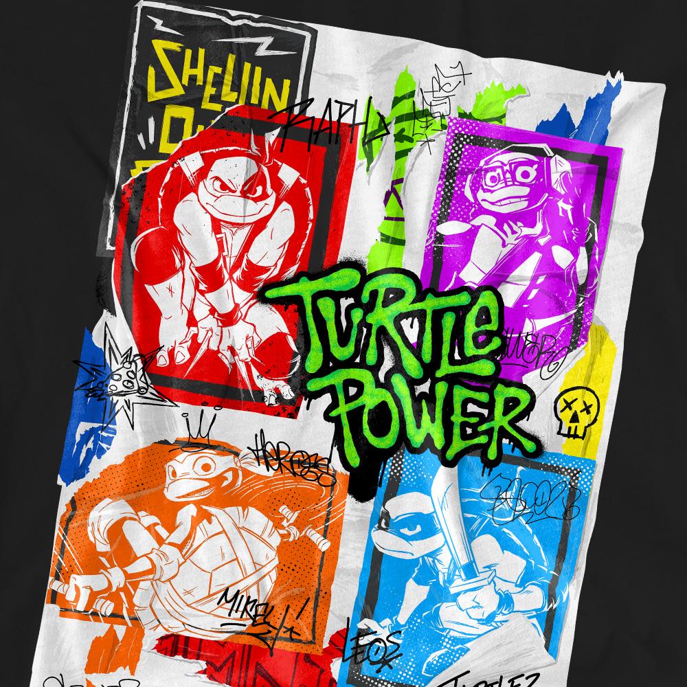 Black - Pack Shot - Tales of the Teenage Mutant Ninja Turtles Unisex Adult Lino Poster T-Shirt