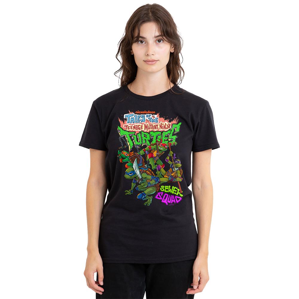 Black - Side - Tales of the Teenage Mutant Ninja Turtles Unisex Adult Sewer Squad T-Shirt